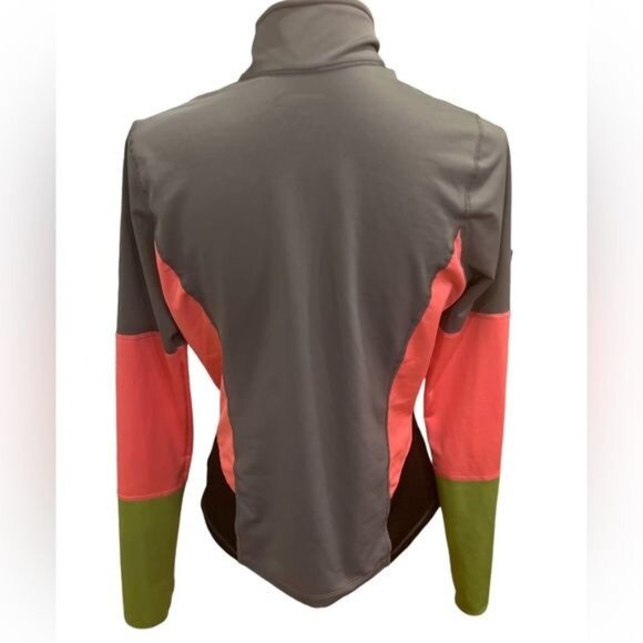 Spanx Women’s Jacket Size Large Mod Bod Zip Up Gray Colorblock Athleisure Gym - Picture 2 of 11